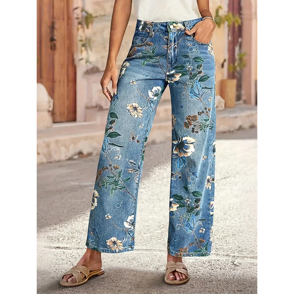 Women'S Plus Size Stretch High Waist Tummy Control Jeans - Non-See-Through Retro - Picture 1 of 6